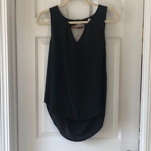 Sheer black tank top with fun back!
